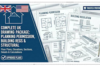 draw uk planning permission drawing, building regulation and structural drawings