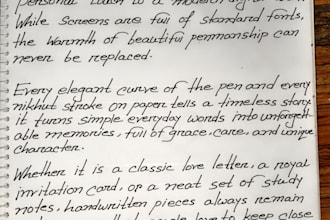 do professional handwriting cursive writing and study notes