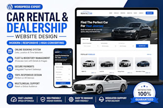 build car rental dealership detailing automotive booking chauffeur taxi website