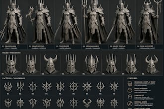 create custom anime cosplay creation 3d wearable dark knight fantasy anime armor