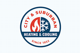 design heating cooling based hvac logo