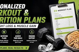 create personalized workout and nutrition plans for weight loss and muscle gain