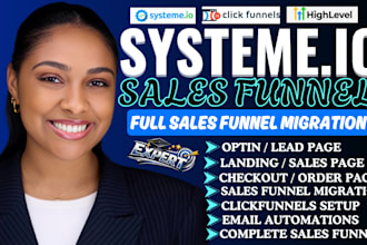 migrate clickfunnels, gohighlevel sales funnel, to systeme io sales funnel