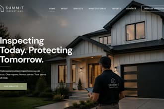design squarespace home inspector website property surveyor management website