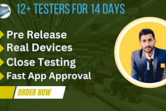 provide 12 testers for your google play closed testing app