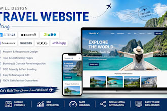 design site123 ucraft jimdo bookmarkn mozello voog strikingly travel website