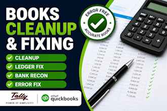 clean up and fix bookkeeping errors in tally and quickbooks
