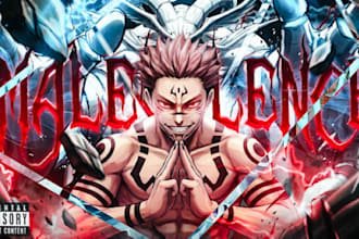 design 4k youtube anime thumbnail and cover art for your amv music video edit