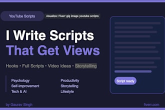 write engaging youtube scripts, video ideas, and hooks for your channel
