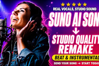 remake suno ai beat or instrumental into studio quality sound
