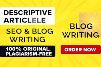 write creative and descriptive article for you