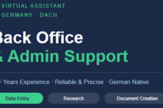 provide german virtual assistant and back office support