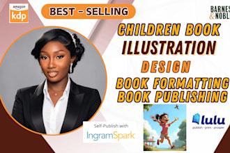 do children story book illustration design, amazon kdp children book illustrator