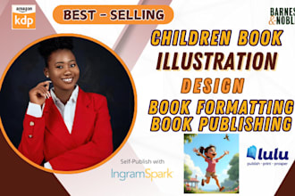 do children story book illustration design, amazon kdp children book illustrator