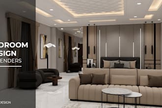 do bedroom design and realistic interior rendering