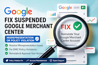 fix suspended google merchant center misrepresentation or gmc policies violation