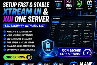 setup fast and stable xtream ui and xui one server, SSL security with m3u list