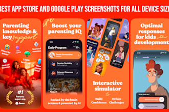 design best app store and google play screenshots for all device sizes
