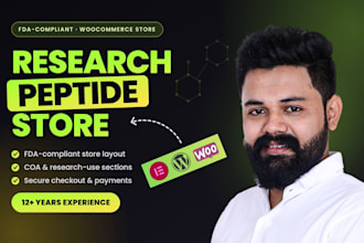 build fda compliant peptide website, research peptide store in woocommerce