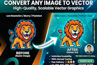 manually convert image to vector, redraw logo in svg ai eps