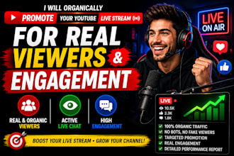 organically promote your youtube live stream for real viewers engagement