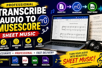 transcribe audio to musescore sheet music professional music notation service