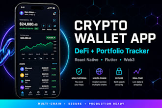build crypto wallet app, defi tracker and crypto portfolio tracker mobile app