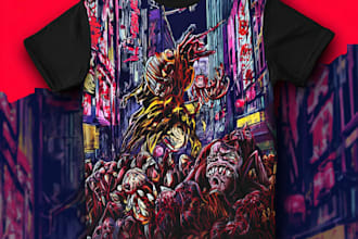 create a custom graphic streetwear t shirt design