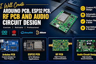 create arduino pcb, esp32 pcb, rf pcb and audio circuit design