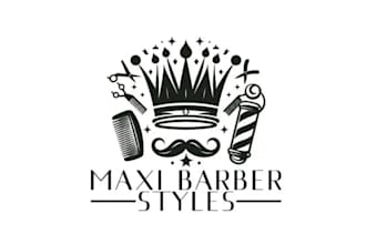 design top quality ideal barber salon logo