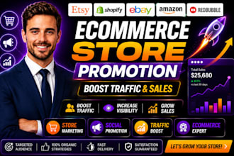 promote etsy shopify ebay amazon and redbubble store sales