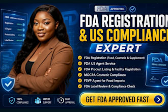 handle fda registration fda US agent, product listing, and compliance for food