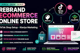 rebrand ecommerce online store campaign, tiktok shop setup, klaviyo marketing