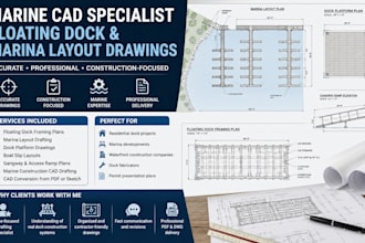 create professional floating dock framing marina cad plans boat slip layouts