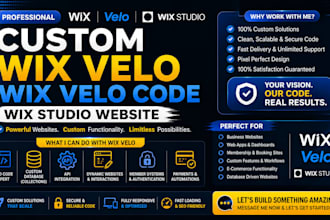 do custom wix velo , wix velo code , wix studio website
