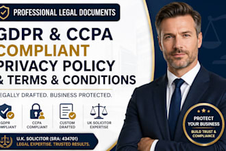 draft your gdpr and ccpa compliant privacy policy and terms and conditions