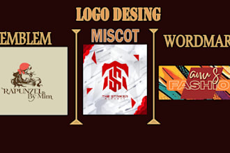 design professional emblem mascot and wordmark logo