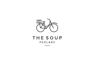 design sustainable soup delivery bicycle business logo