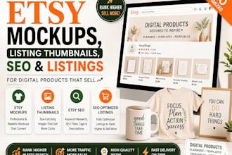 create etsy mockups etsy listing thumbnails seo and listings for digital product