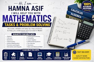 provide math help, calculus tutoring, algebra, statistics and trigonometry