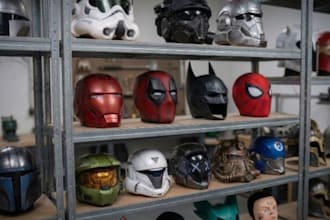 3d print, paint 3d cosplay mask, 3d helmet oni mask, anime cosplay with shipping