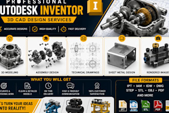 make 3d model and 2d drawing using autodesk inventor