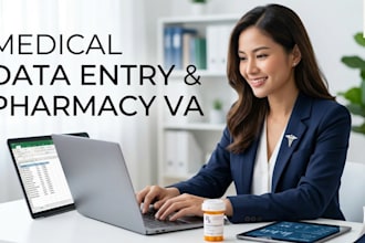 do medical data entry and pharmacy virtual assistant tasks