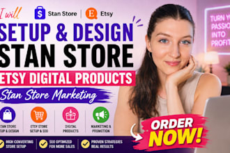 setup and design stan store etsy shop etsy digital products stan store marketing