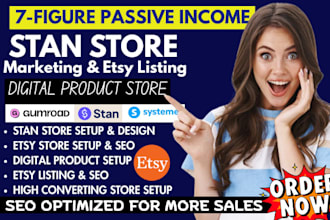setup and design stan store etsy shop etsy digital products stan store marketing
