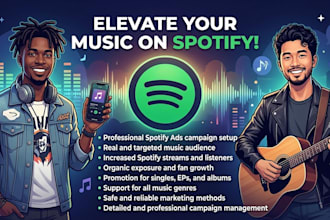 setup spotify ads campaign to promote spotify track music promotion