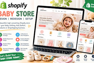 shopify baby store baby clothing store kids clothing store dropshipping store