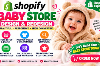 shopify baby store baby clothing store kids clothing store dropshipping store