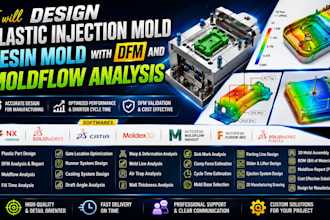 design plastic injection mold resin mold with dfm and moldflow analysis