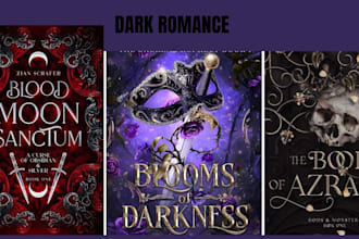 do dark romance book cover, mystery, horror, fantasy cover, ebook cover design